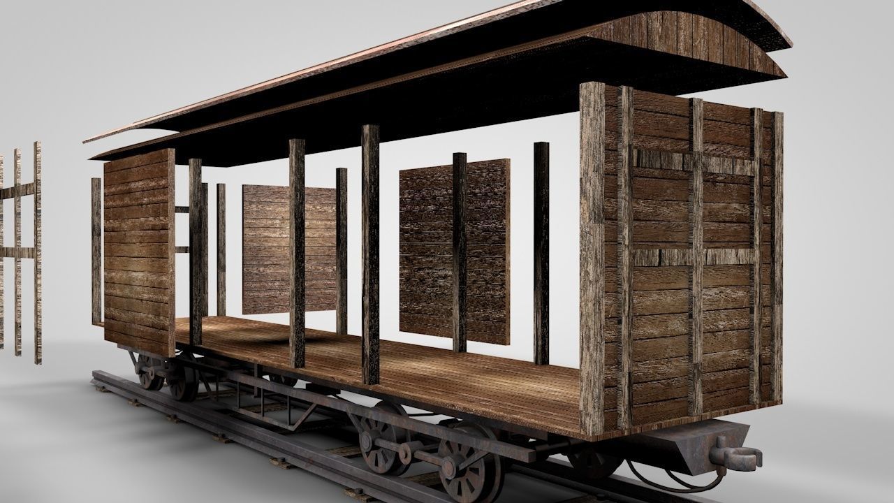 Western Cattle Wagon 3D model_8