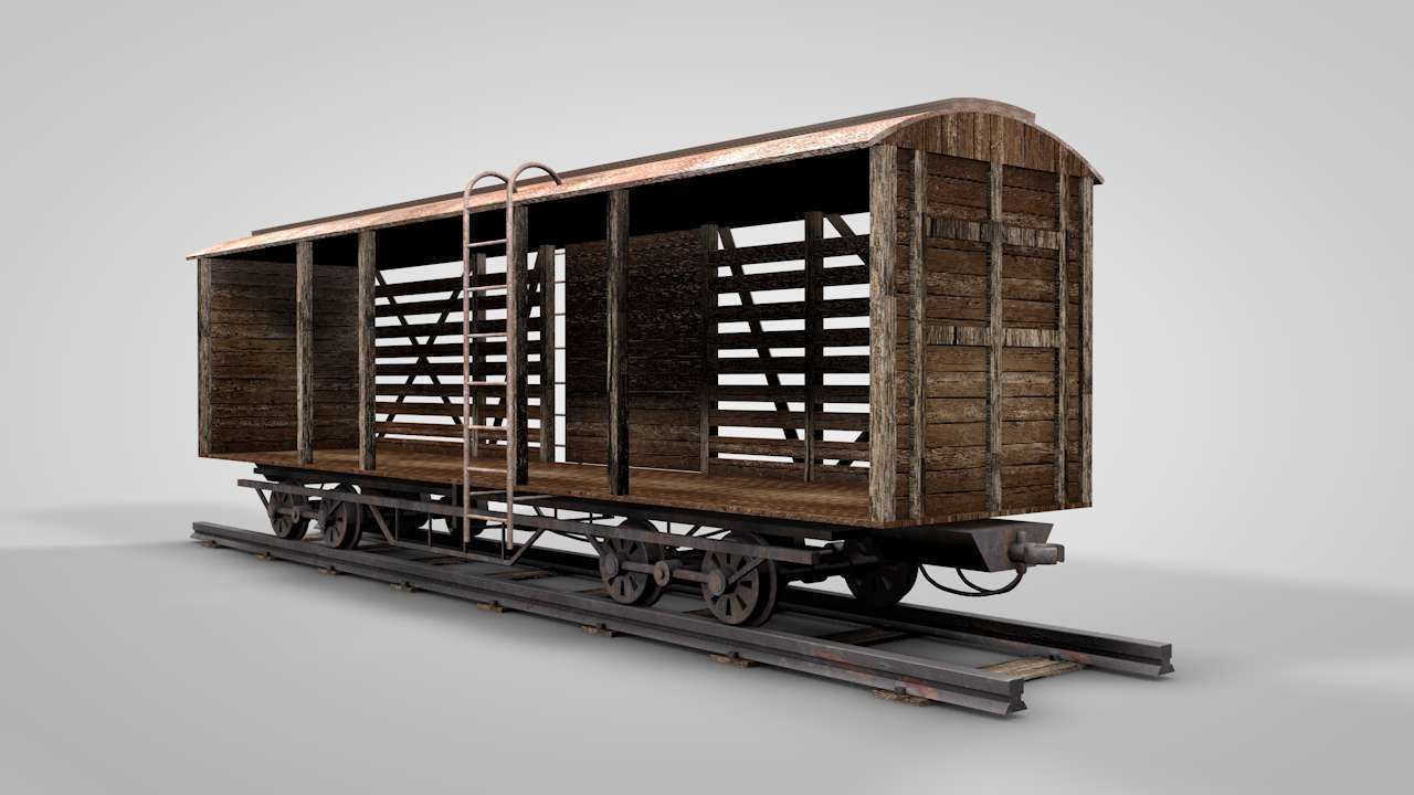 Western Cattle Wagon 3D model_5
