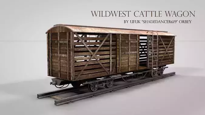 Western Cattle Wagon 3D model