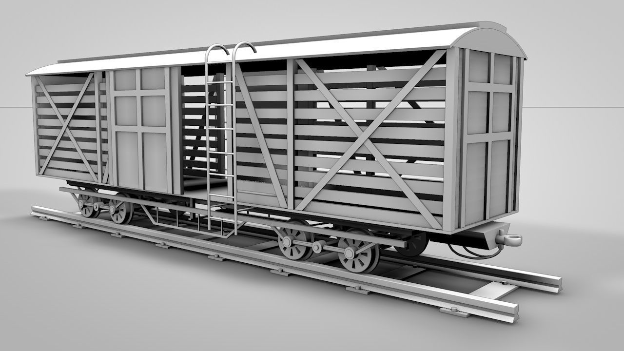 Western Cattle Wagon 3D model_3