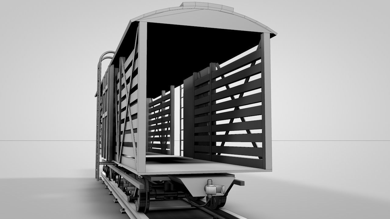 Western Cattle Wagon 3D model_11