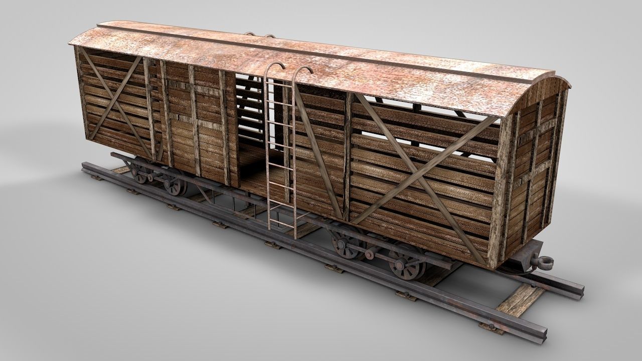 Western Cattle Wagon 3D model_1