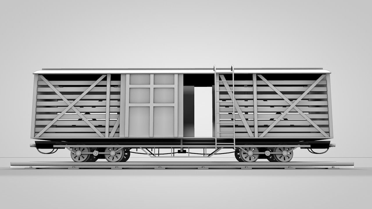Western Cattle Wagon 3D model_9