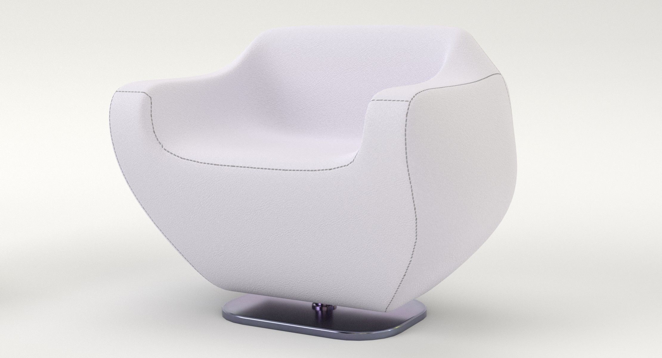 Lounge chair and coffee table Low-poly 3D model_9