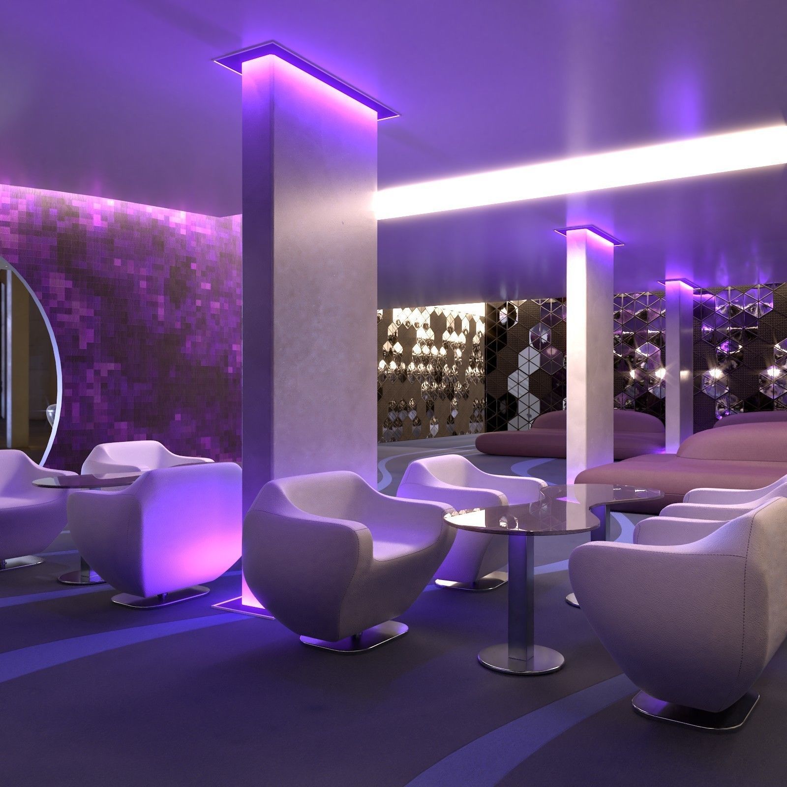 Lounge chair and coffee table Low-poly 3D model_6