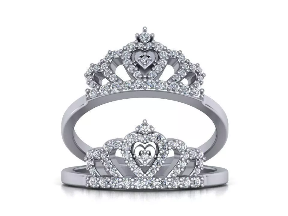 Crown ring design 3d print model 0216 3D print model_0