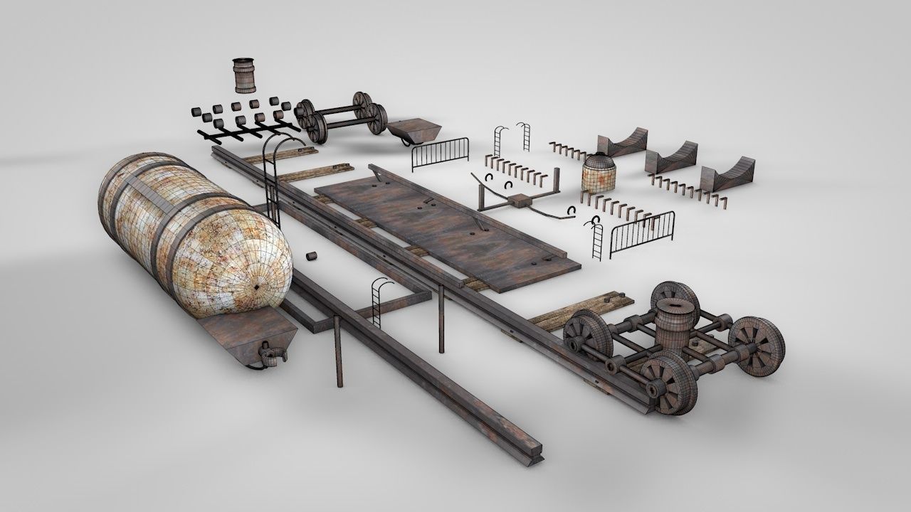 Old Railtank 3D model_9