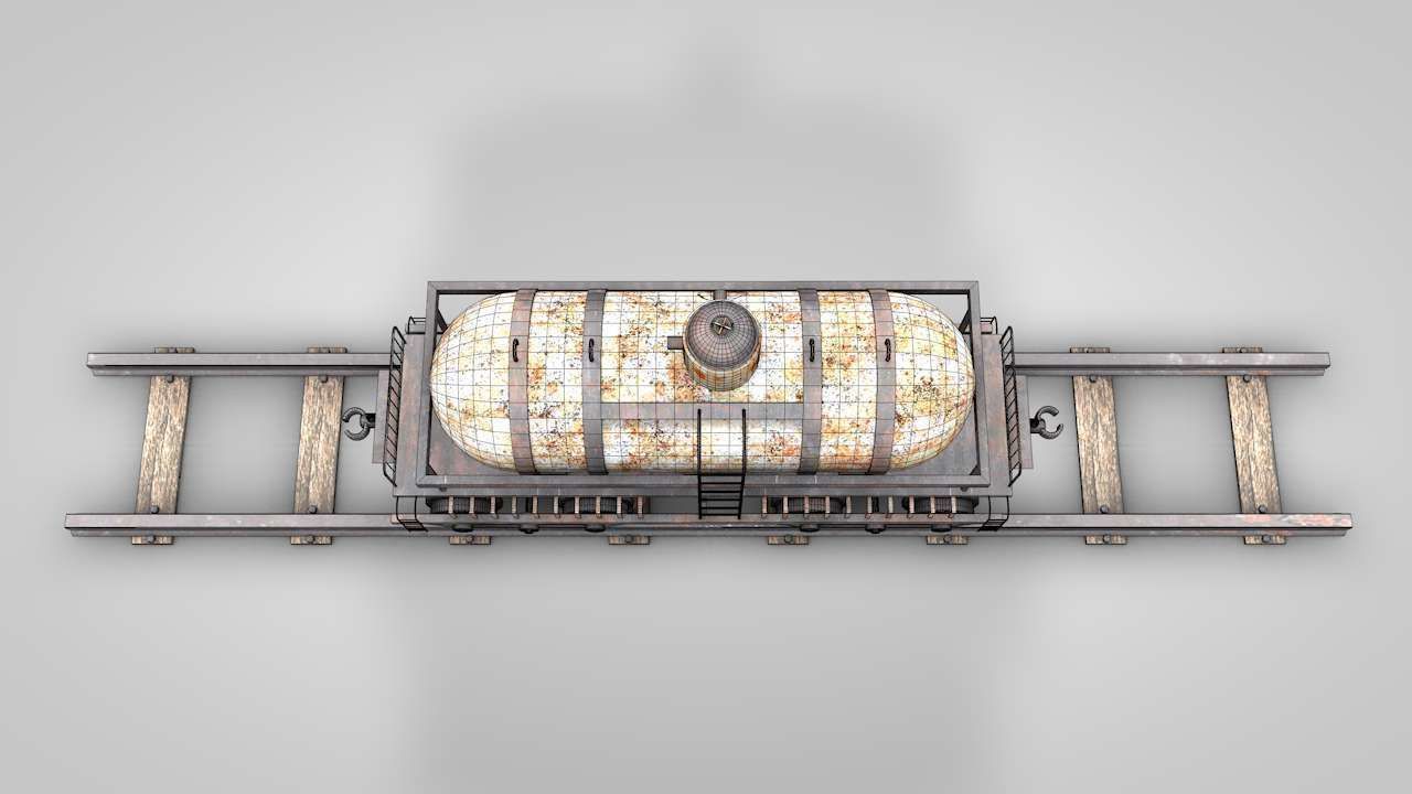 Old Railtank 3D model_5