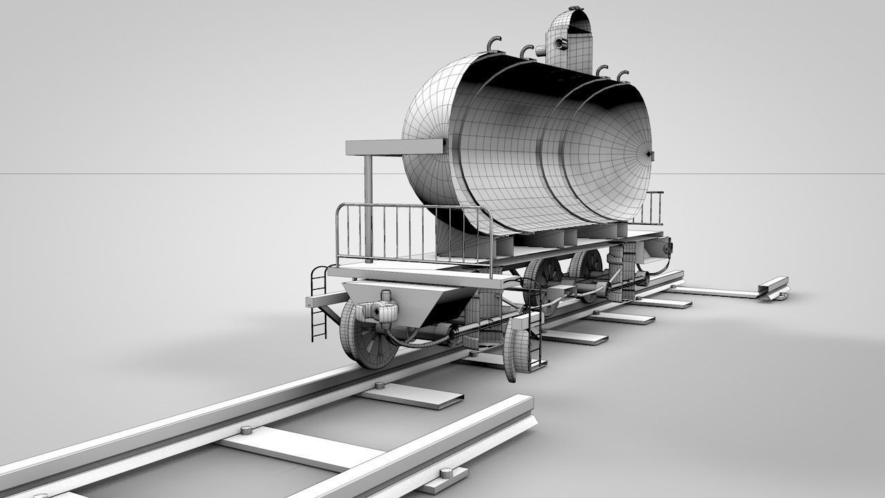 Old Railtank 3D model_12