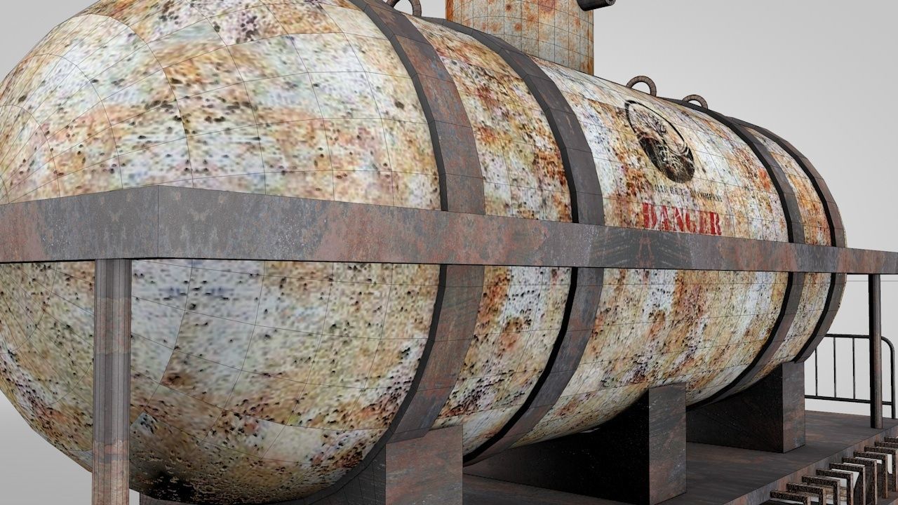 Old Railtank 3D model_7