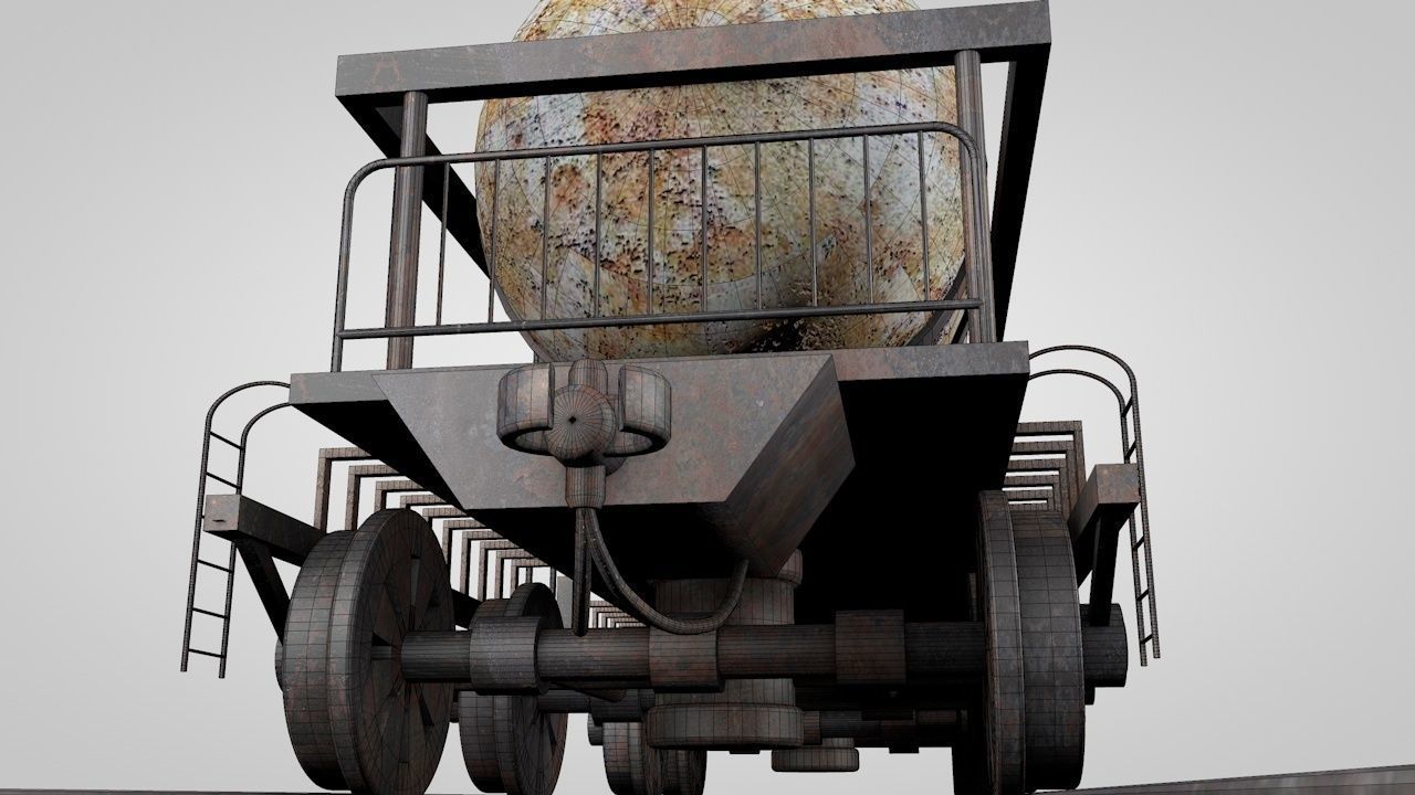 Old Railtank 3D model_8