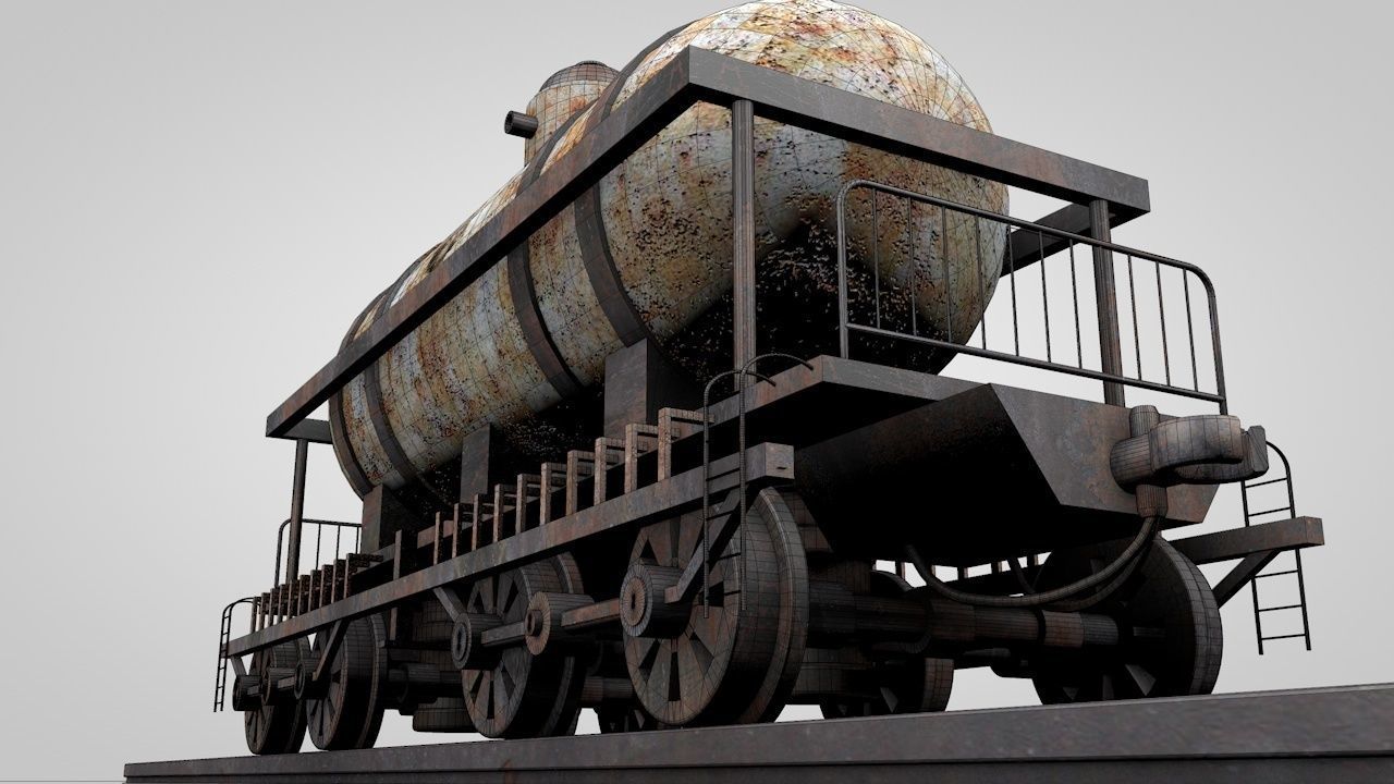 Old Railtank 3D model_6