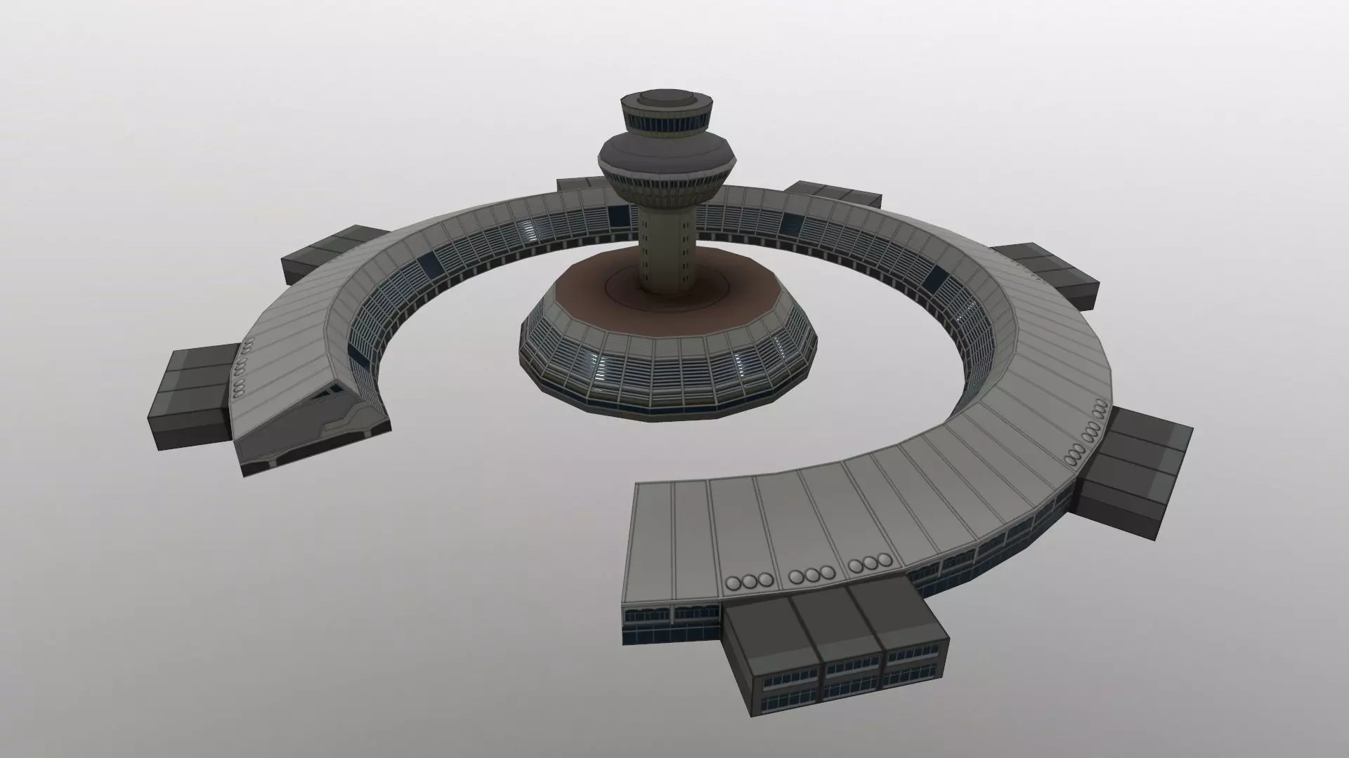 International Airport Zvartnots Old Terminal Low-poly 3D model_0