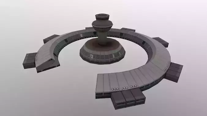 International Airport Zvartnots Old Terminal Low-poly 3D model
