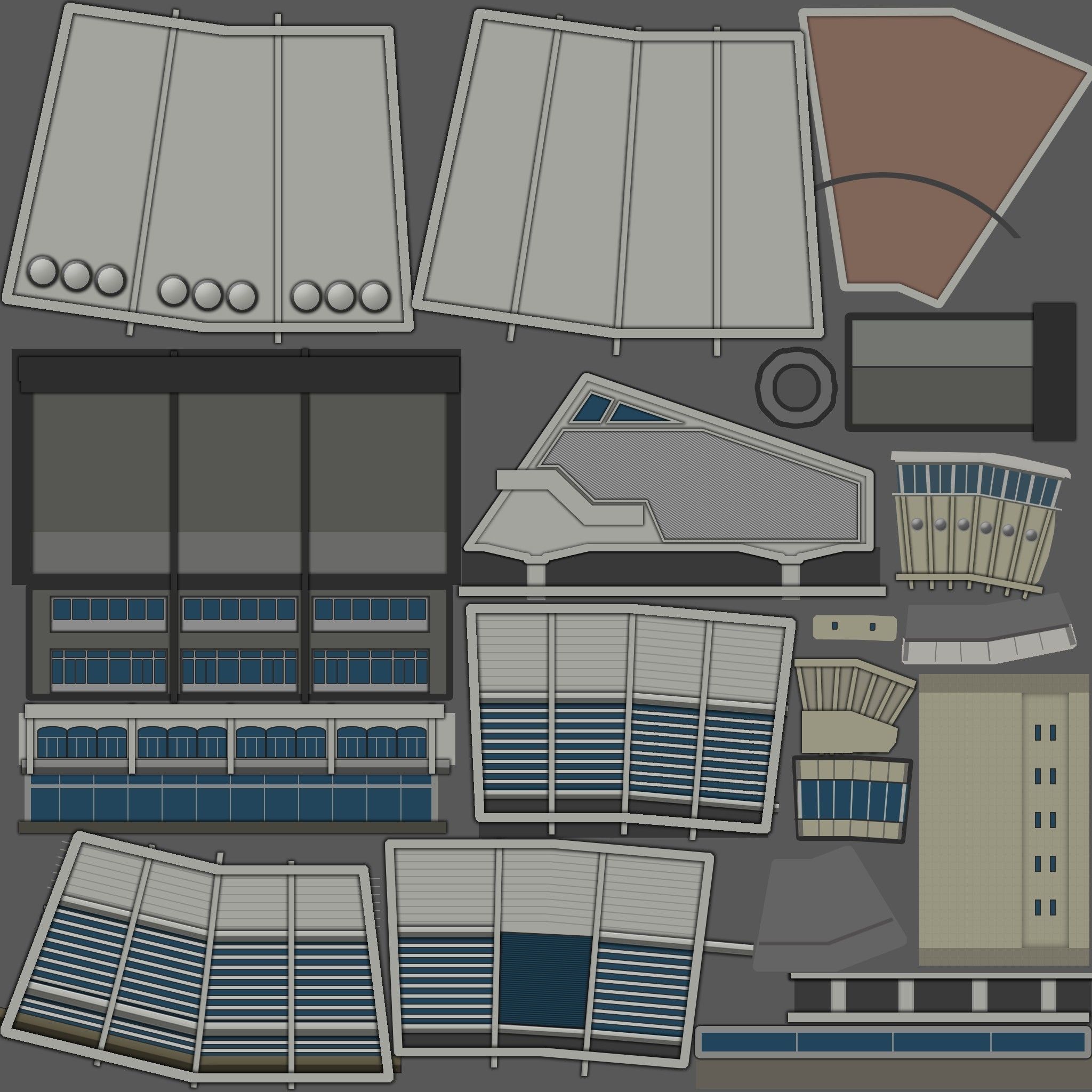 International Airport Zvartnots Old Terminal Low-poly 3D model_3