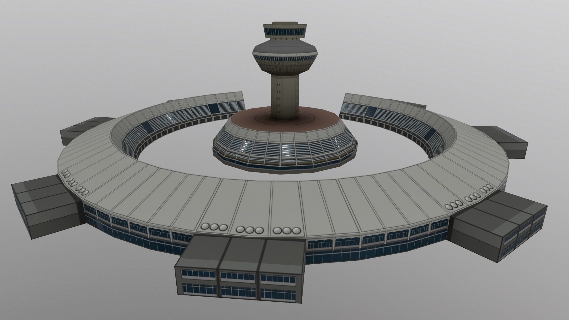 International Airport Zvartnots Old Terminal Low-poly 3D model_1