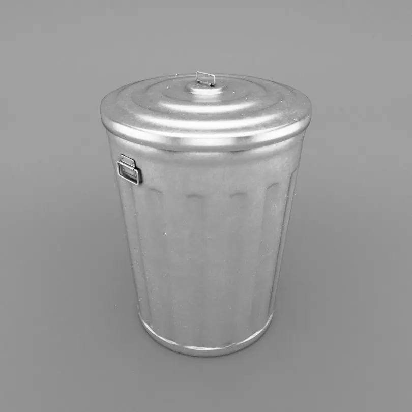 Aluminum trash can 3D model