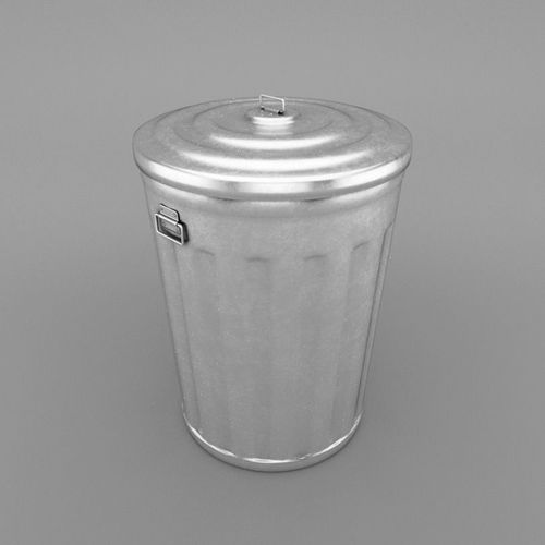 Aluminum trash can 3D model