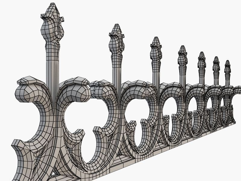 Gothic fence CNC 3D model_6