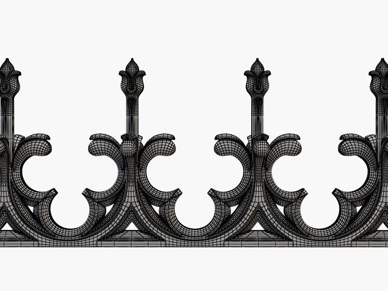 Gothic fence CNC 3D model_2