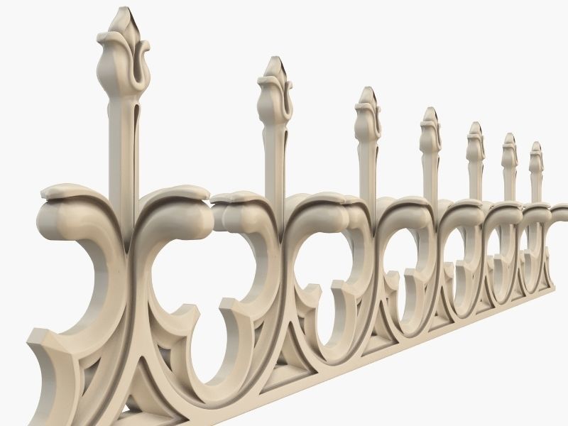 Gothic fence CNC 3D model_3