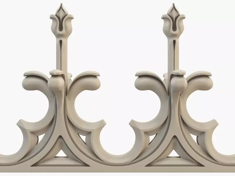 Gothic fence CNC 3D model_0