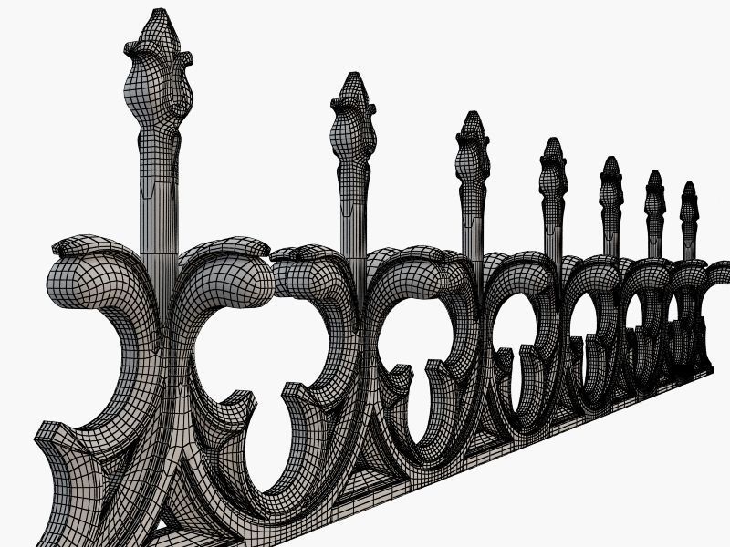Gothic fence CNC 3D model_5