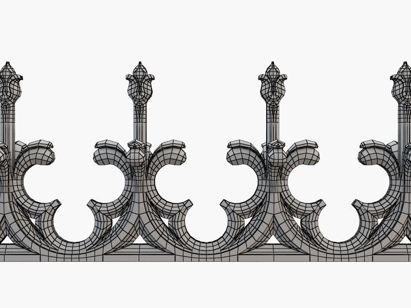 Gothic fence CNC 3D model_4
