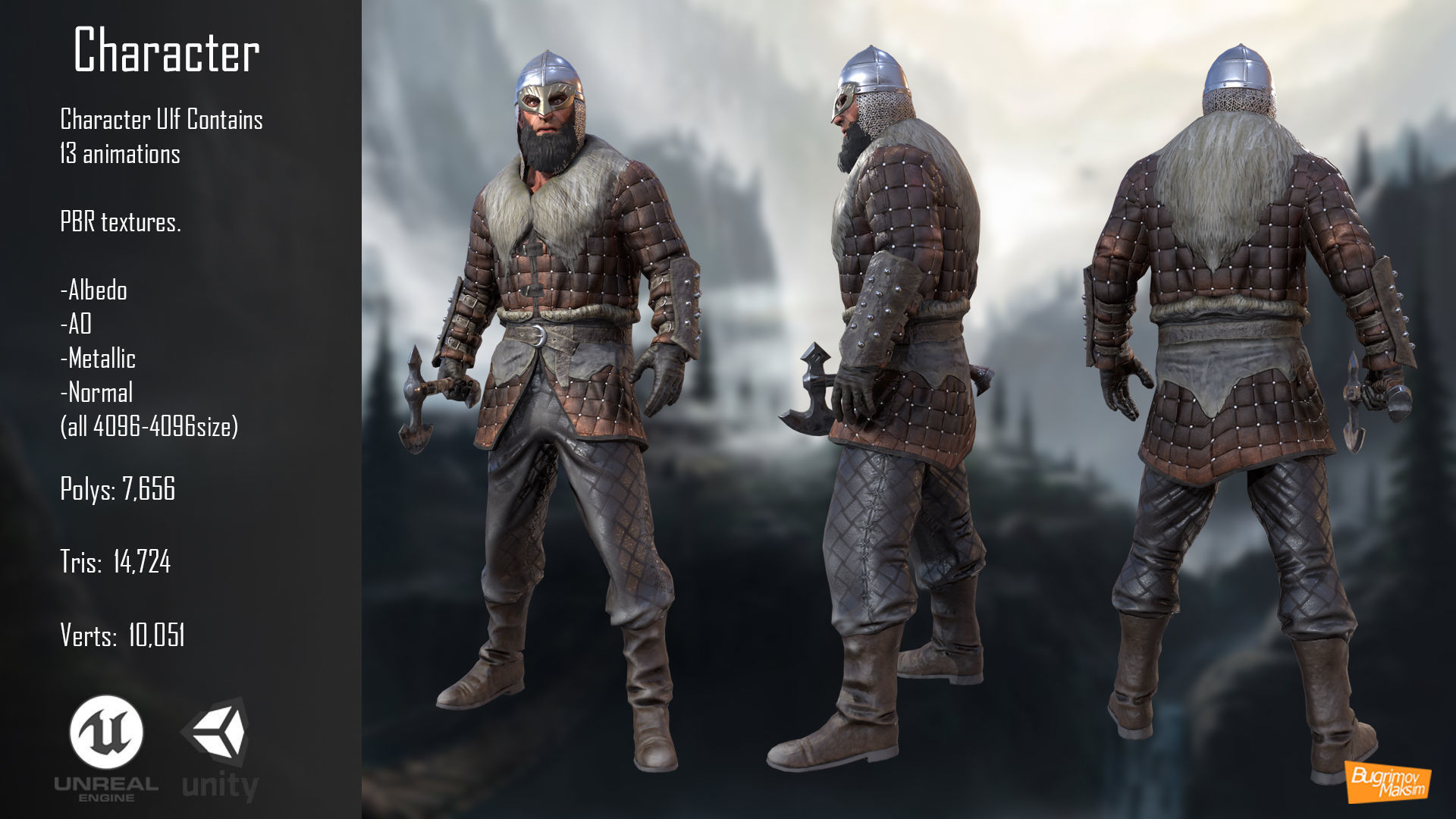  Viking Ulf Low-poly 3D model_2
