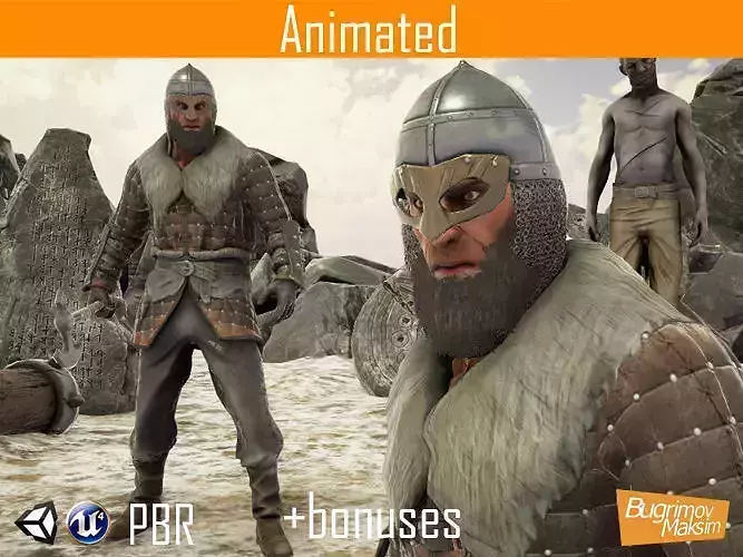  Viking Ulf Low-poly 3D model