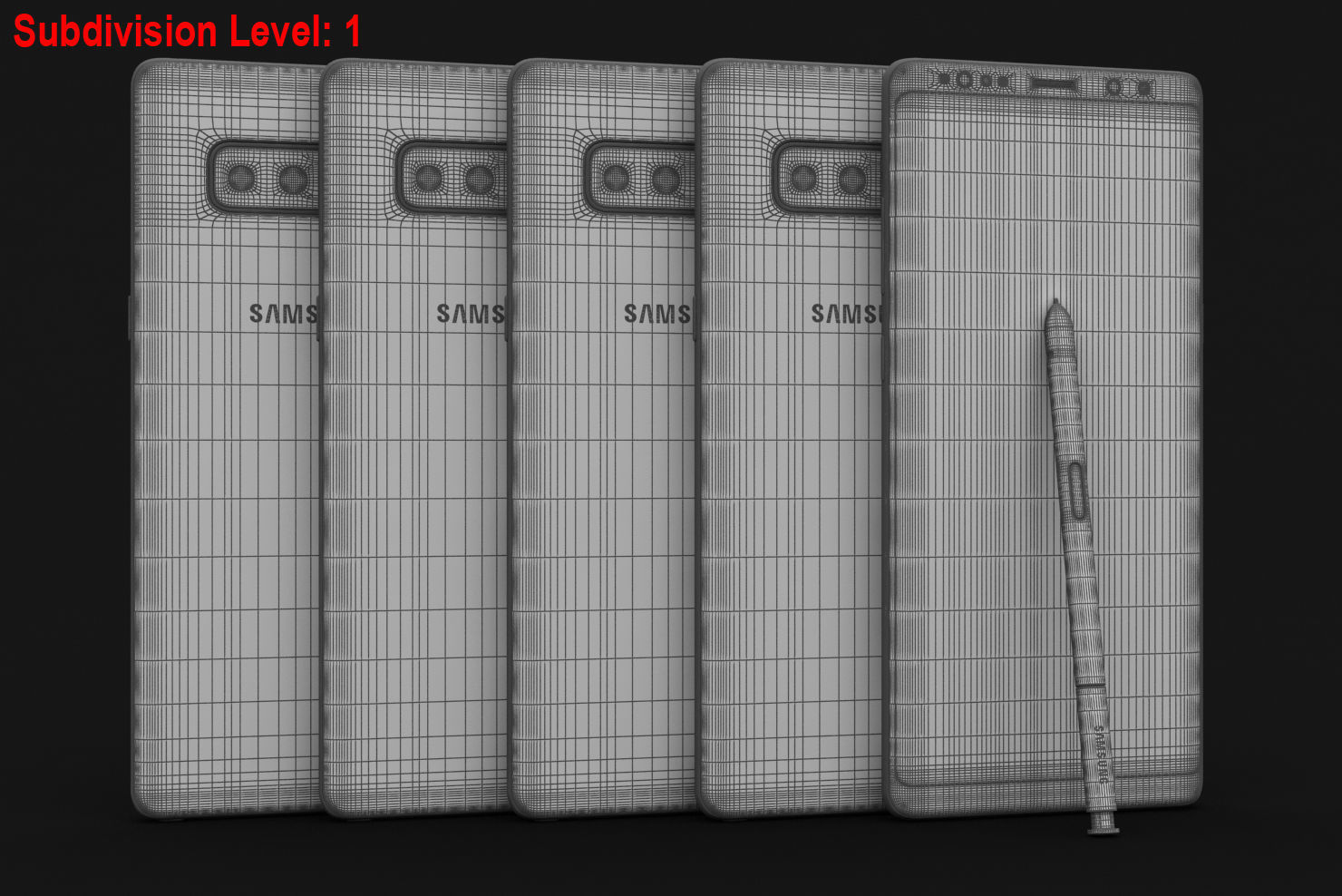 Samsung Galaxy S8 S8Plus and Note 8 Collection Low-poly 3D model_28