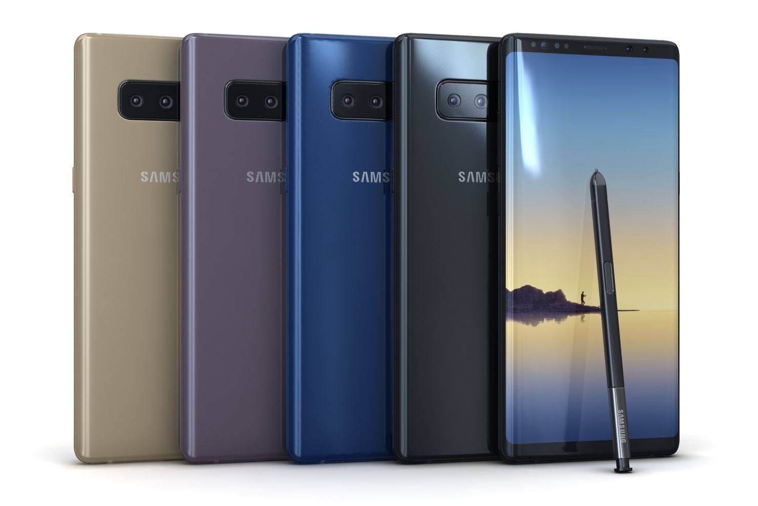 Samsung Galaxy S8 S8Plus and Note 8 Collection Low-poly 3D model_1