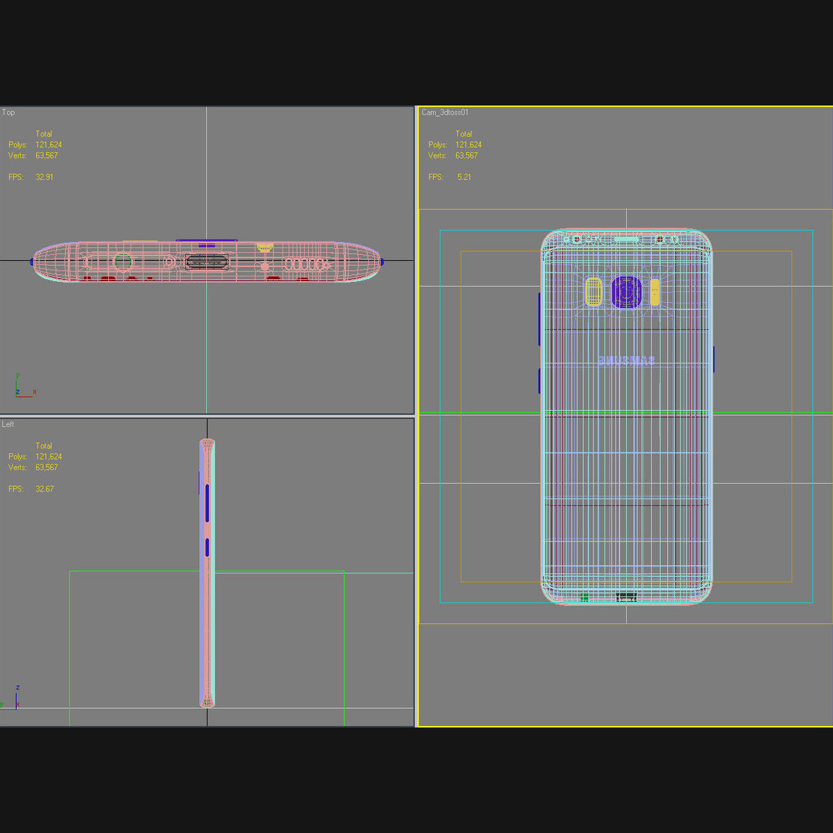 Samsung Galaxy S8 S8Plus and Note 8 Collection Low-poly 3D model_91