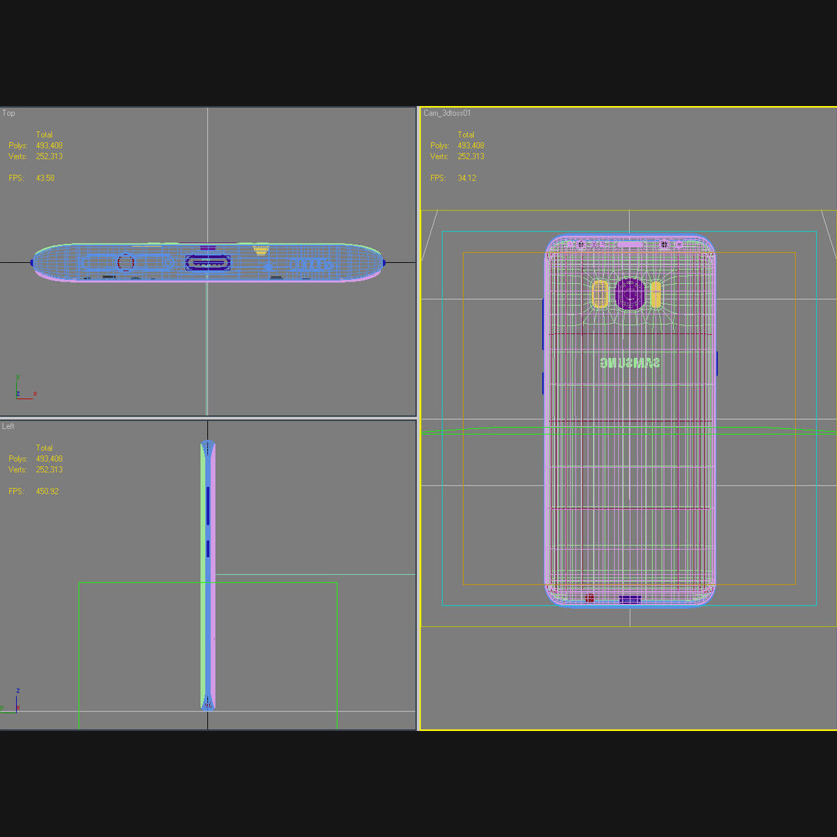 Samsung Galaxy S8 S8Plus and Note 8 Collection Low-poly 3D model_140