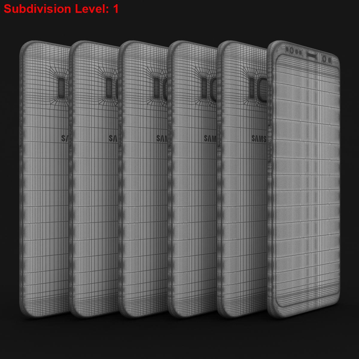 Samsung Galaxy S8 S8Plus and Note 8 Collection Low-poly 3D model_86