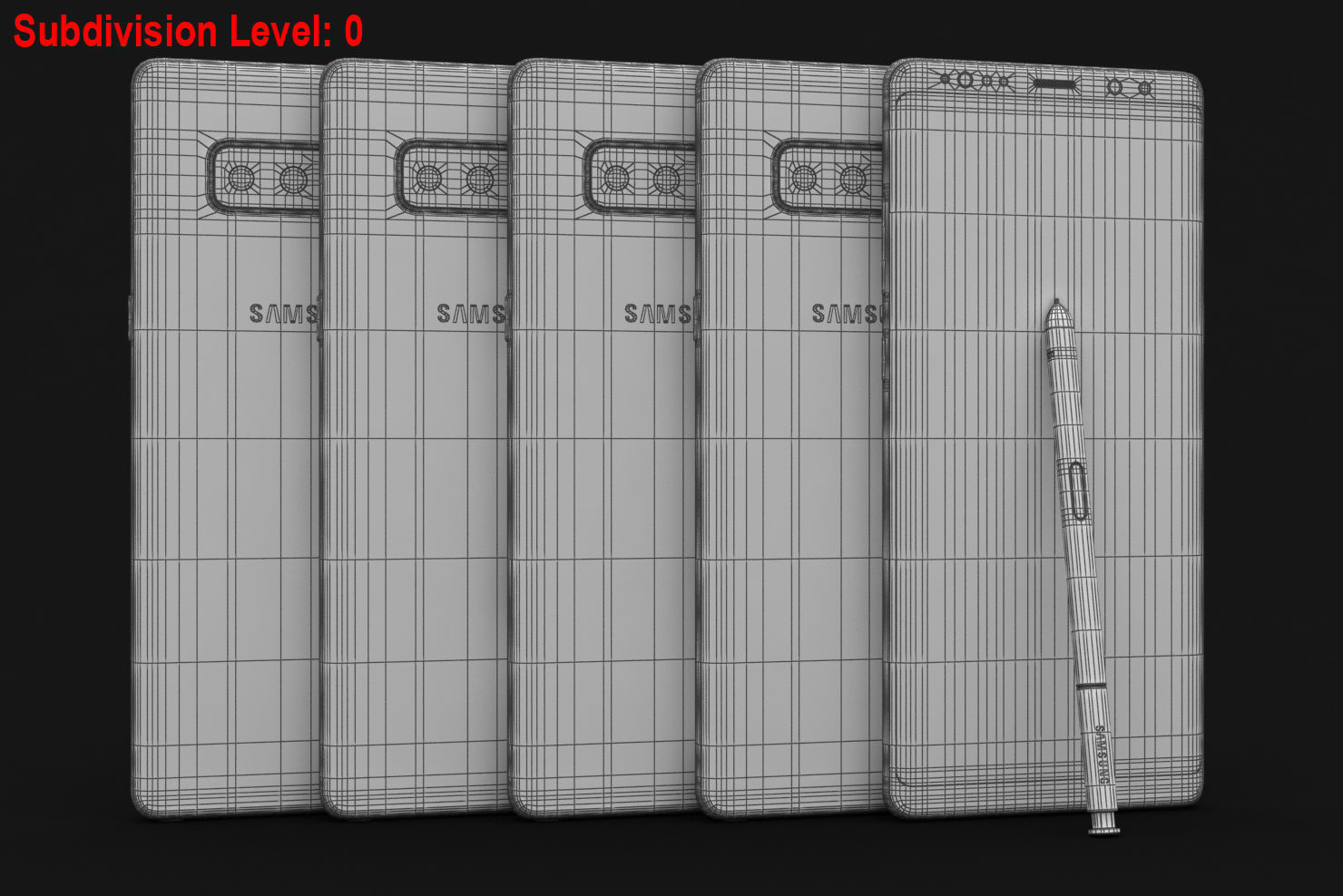 Samsung Galaxy S8 S8Plus and Note 8 Collection Low-poly 3D model_30