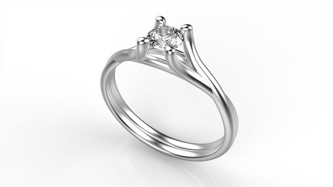 Twisted Shank Ring All Size 3D print model