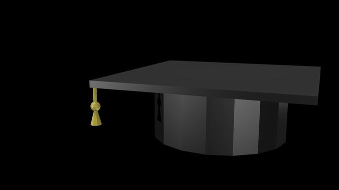 Low poly square academic cap Low-poly 3D model