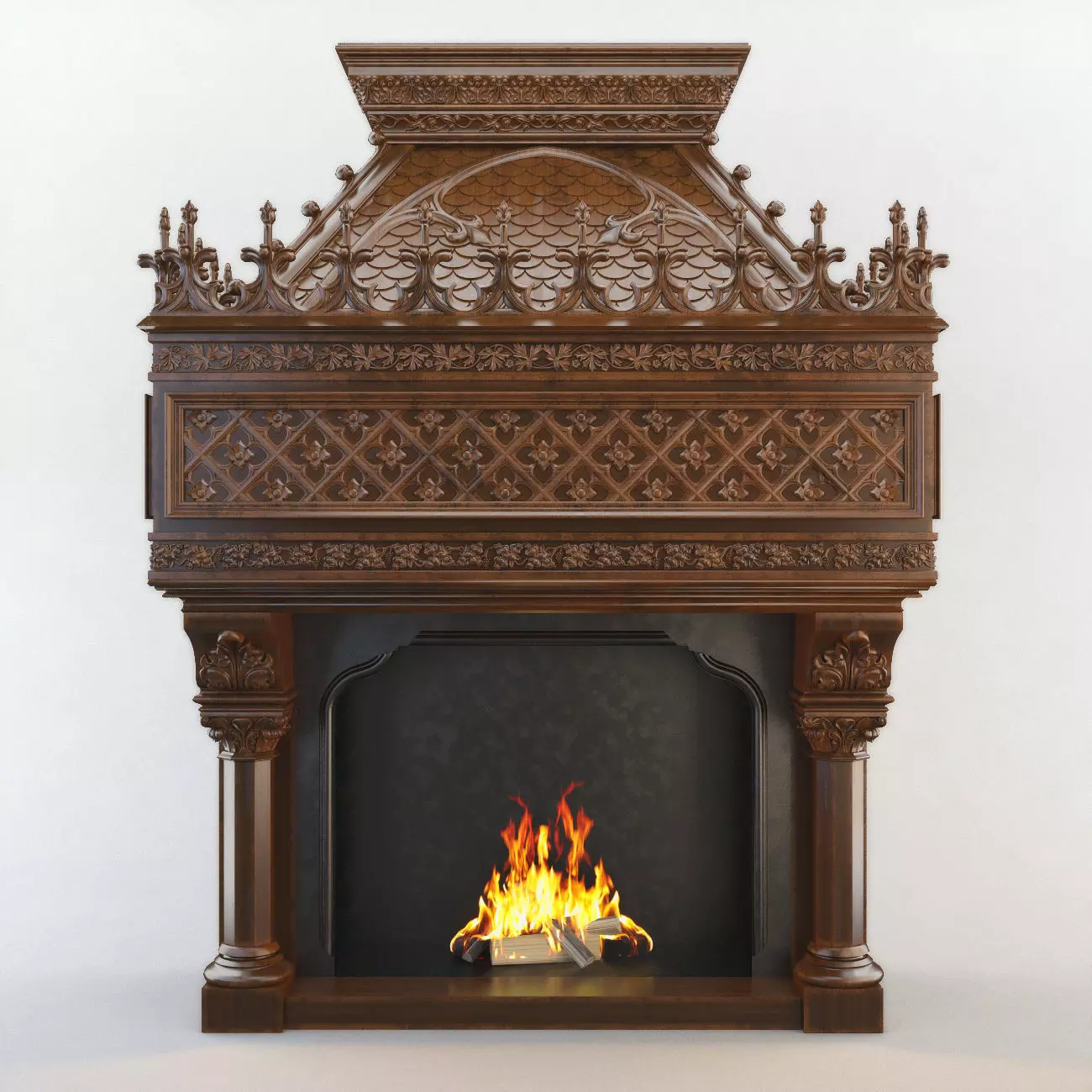 Gothic Fireplace CNC 3D model