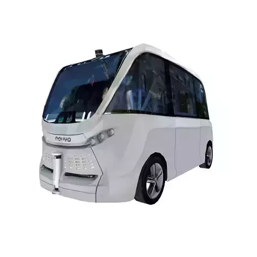 Driverless shuttle bus Navya Arma low polygon Low-poly 3D model