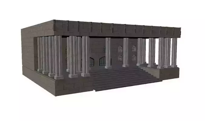 Library Building Low-poly 3D model