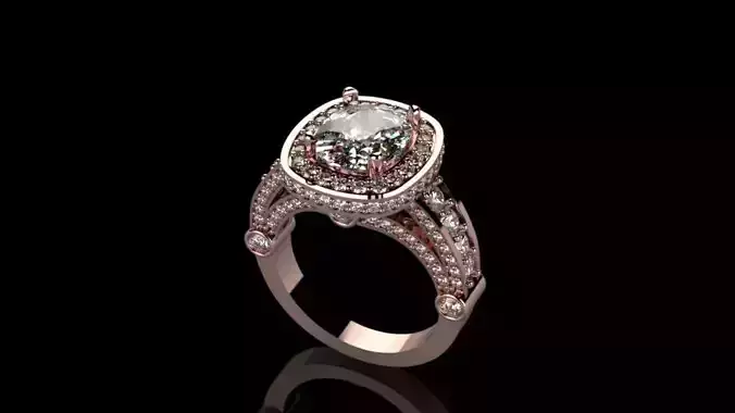 Womens ring with diamonds 3D print model