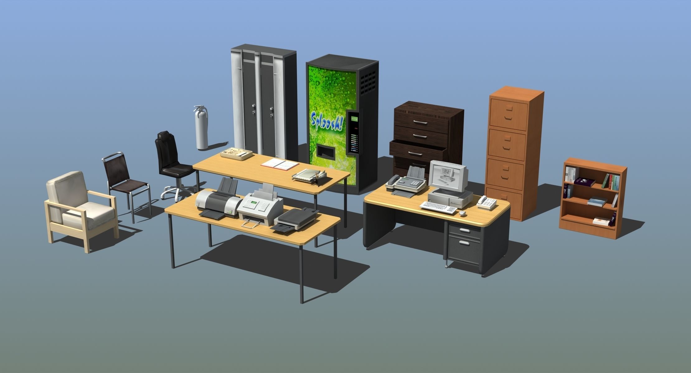 Office Furniture Collection 3D model_23