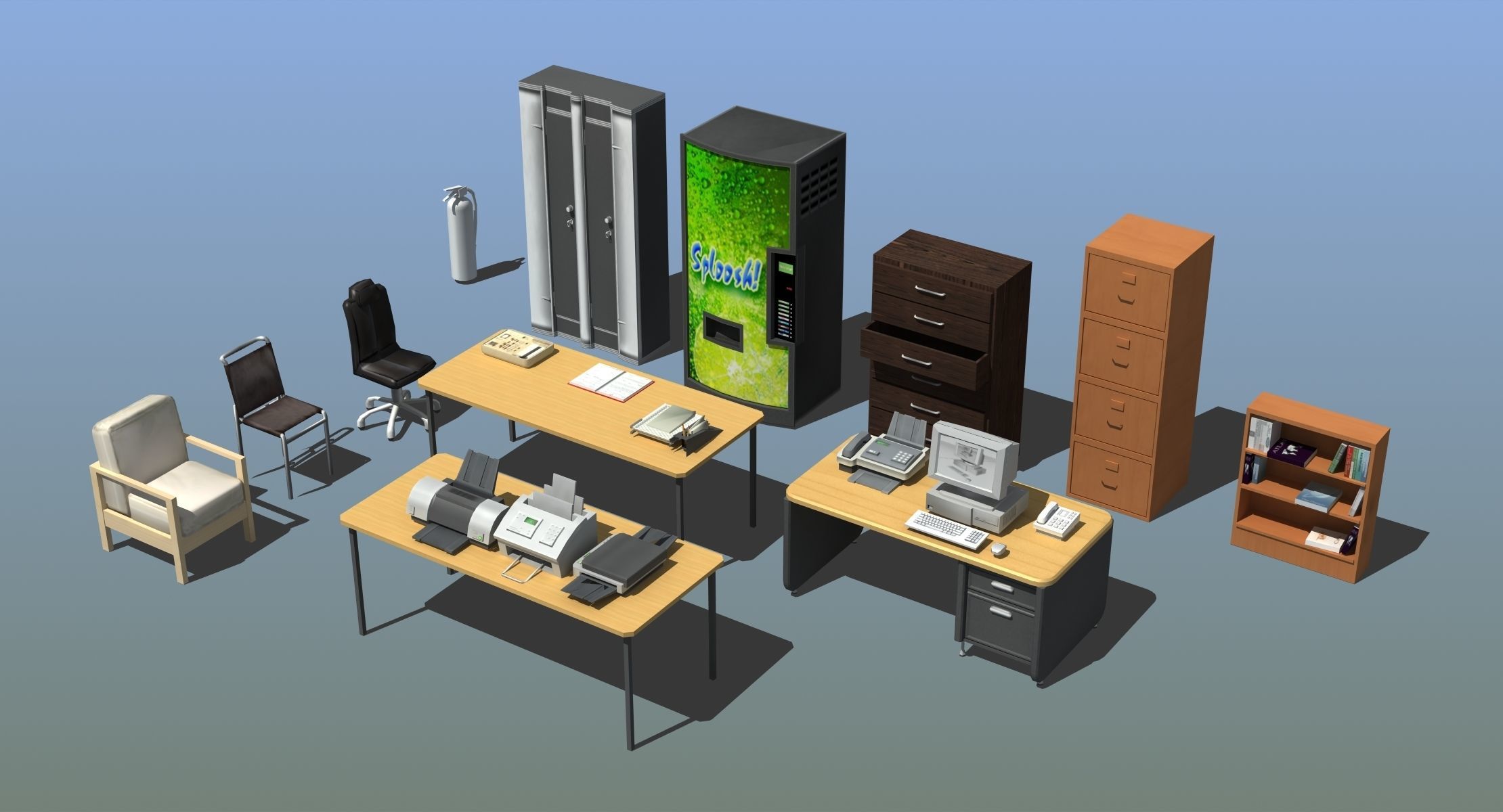 Office Furniture Collection 3D model_26