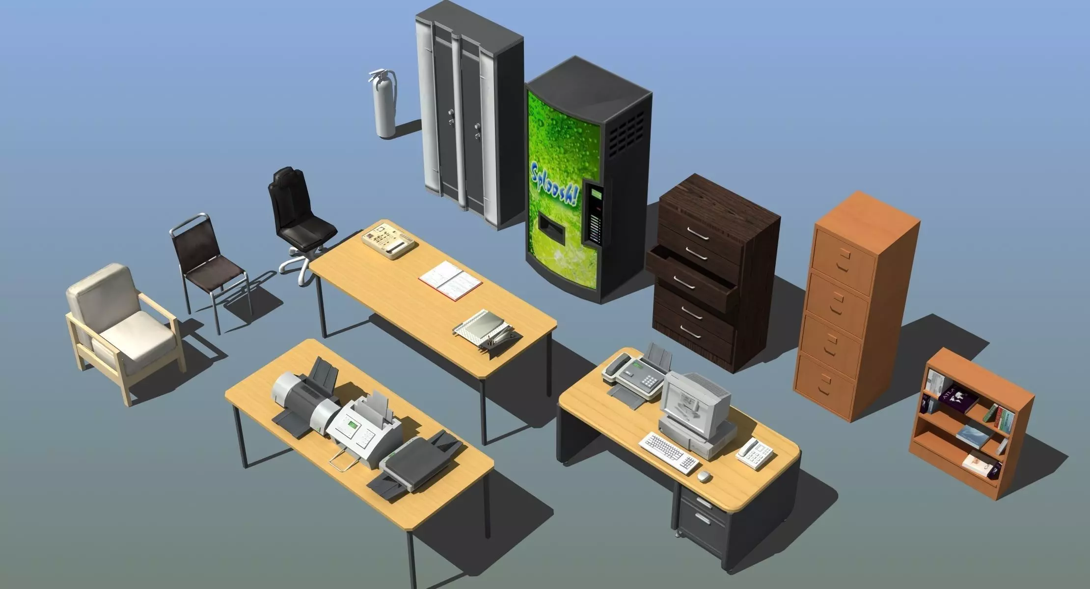 Office Furniture Collection 3D model_0