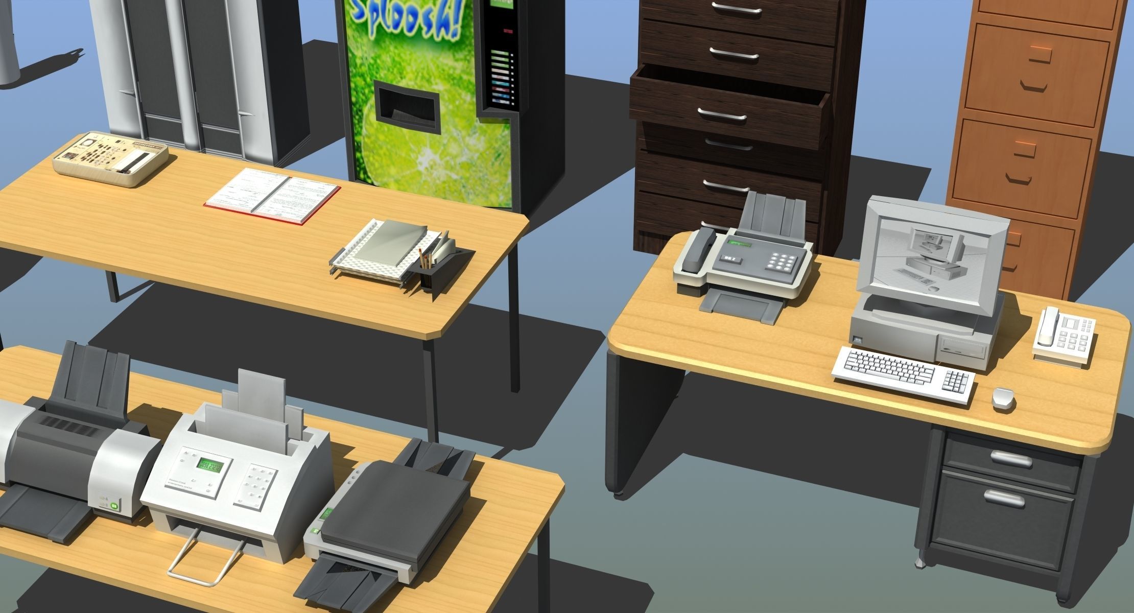 Office Furniture Collection 3D model_3