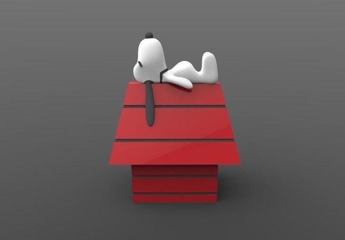 Snoopy on roof 3D print model