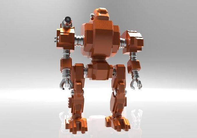 Mech 2 orange lego robot Free 3D print model