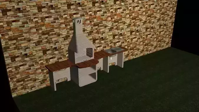 Exterior Barbecue Low-poly 3D model
