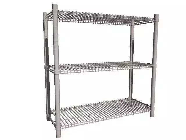 Omar metal shelving rack with three shelves 3D model